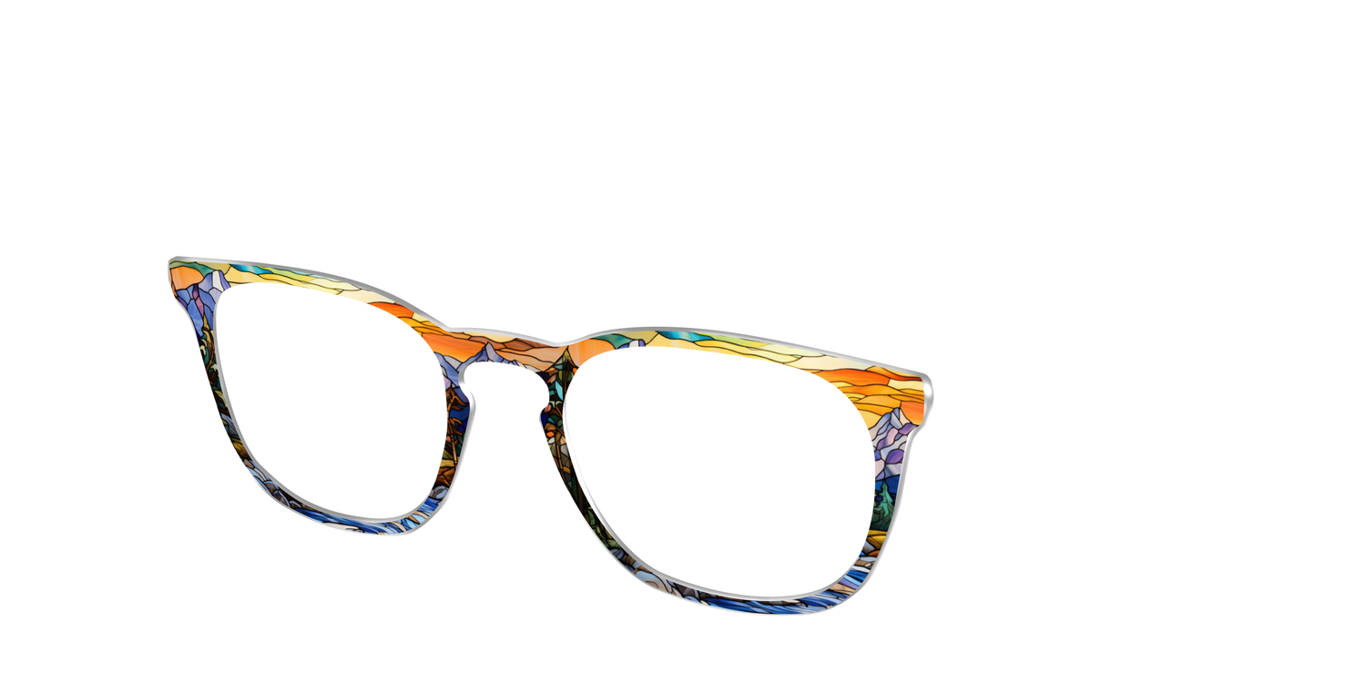 The Mountainscape Stained Glass - Angle Top Image - Pair Eyewear