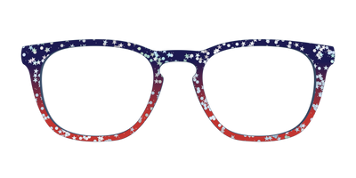 The Navy to Scarlet Gradient with Star Glitter - Front Top Thumbnail - Pair Eyewear