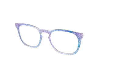 The Pastel Snowflake with Iridescent Glitter - Angle Top Thumbnail - Pair Eyewear