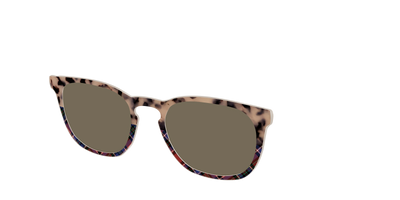 The Polarized Cookie Dough Tortoise & Plaid Split Sun Top - Angle Top Thumbnail - Pair Eyewear