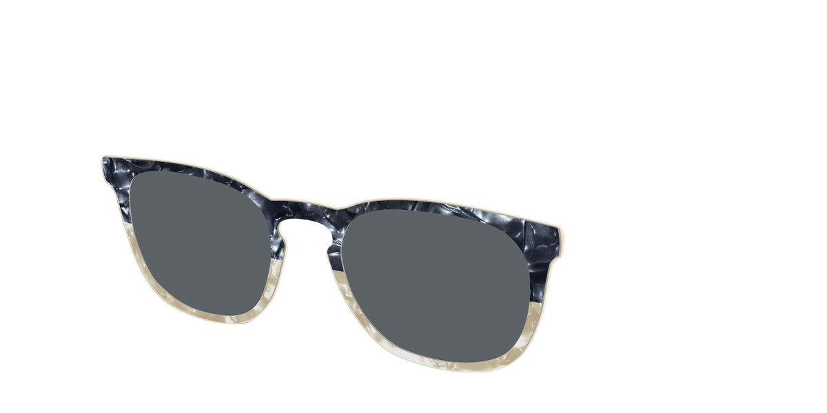 The Polarized Navy to Taupe Pearl Split Sun Top - Angle Top Image - Pair Eyewear