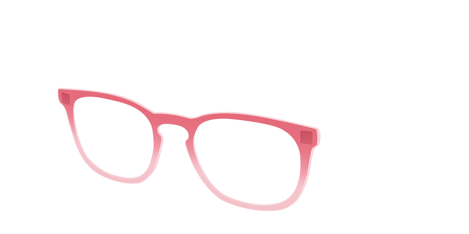 The Red to Coral Gradient Crystal - Angle Top Image - Pair Eyewear