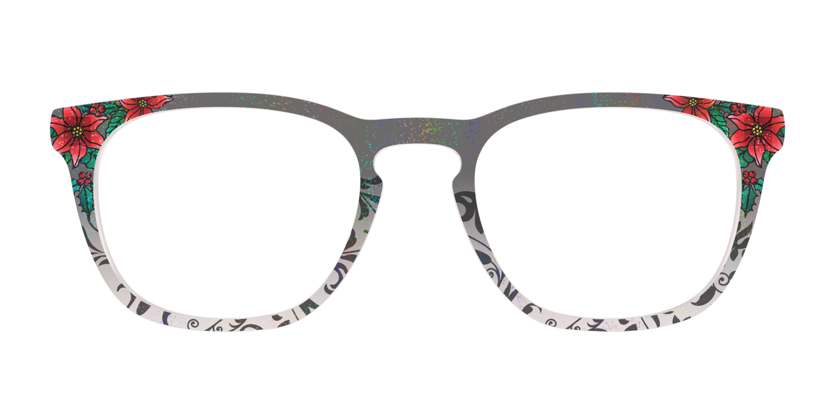 The Romantic Poinsettia Holographic Crystal - Front Top Image - Pair Eyewear