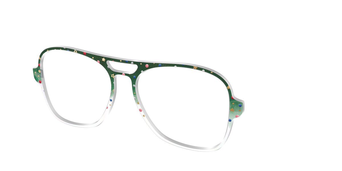 The Holiday Bauble with Foil Crystal - Angle Top Image - Pair Eyewear
