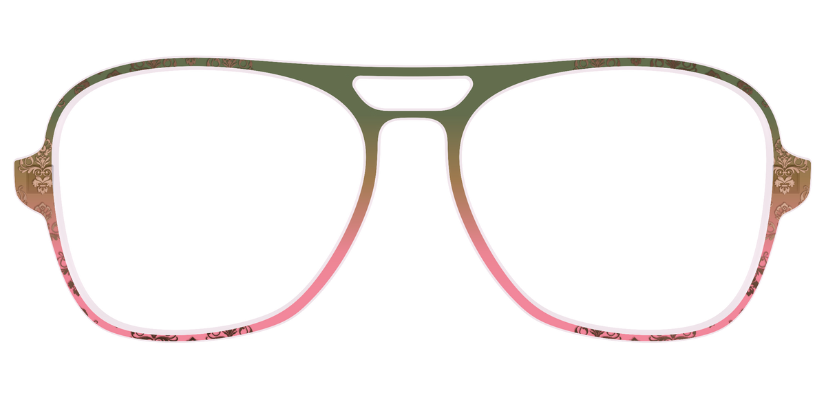 The Olive to Rose Trellis with Champagne Foil - Front Top Image - Pair Eyewear