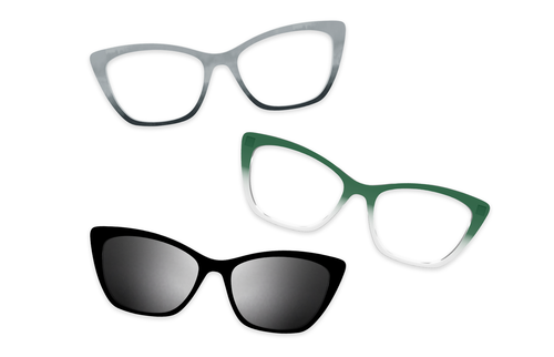 Crystal Clear Silver Metal - Set - Pair Eyewear