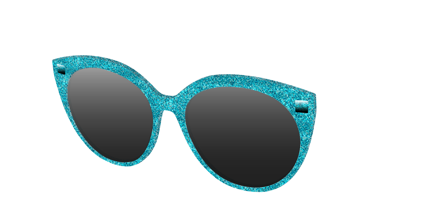The Polarized Aquamarine Sparkle Sun Top - Angle Top Image - Pair Eyewear