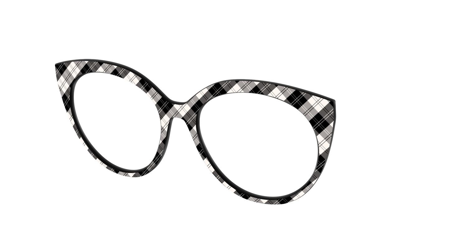 The B&W Plaid - Angle Top Image - Pair Eyewear