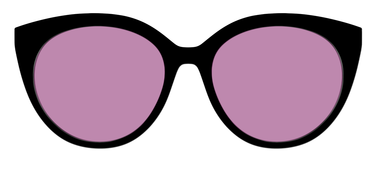 The Black with Pink Racquet Sport lens - Front Top Image - Pair Eyewear