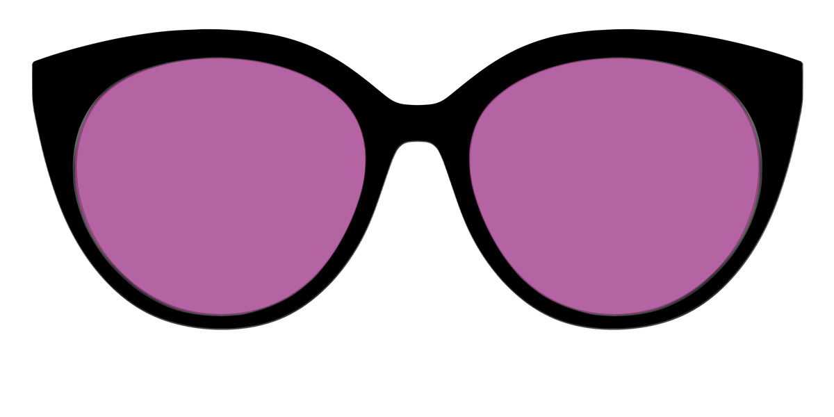 The Black with Violet Golf lens - Front Top Image - Pair Eyewear
