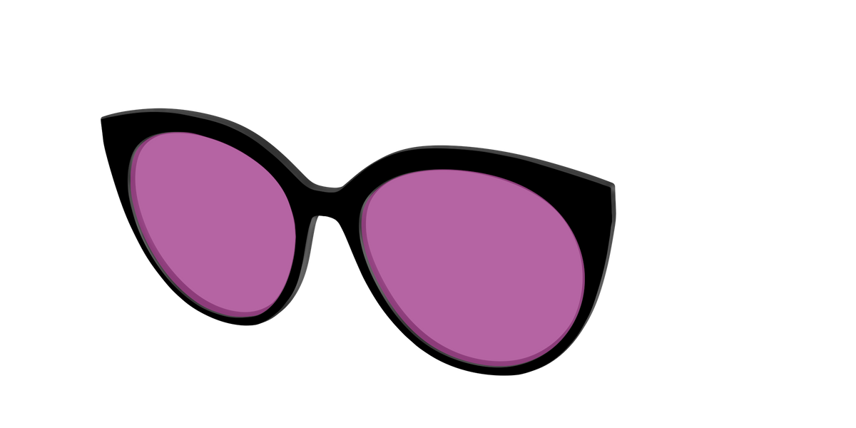 The Black with Violet Golf lens - Angle Top Image - Pair Eyewear