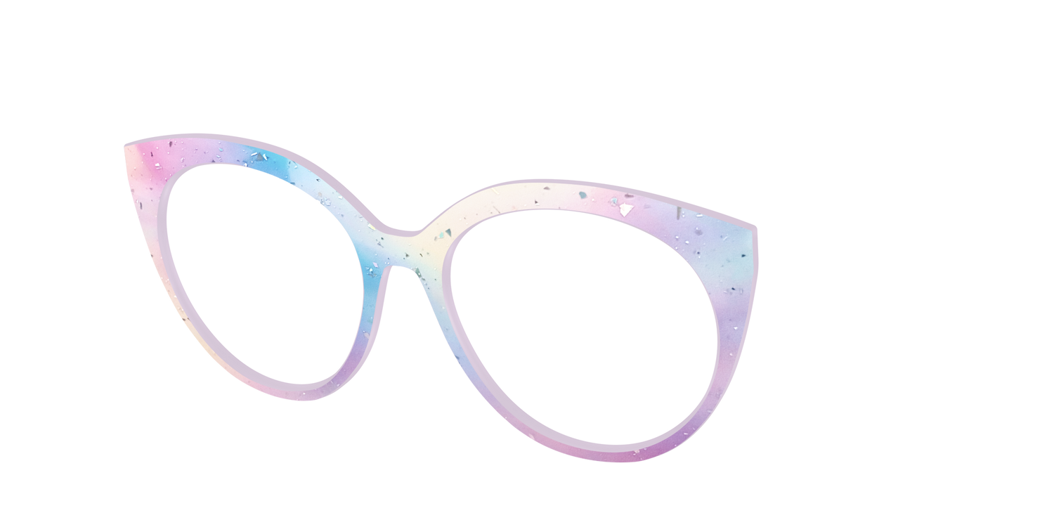 The Dreamy Pastel with Holographic Glitter - Angle Top Image - Pair Eyewear