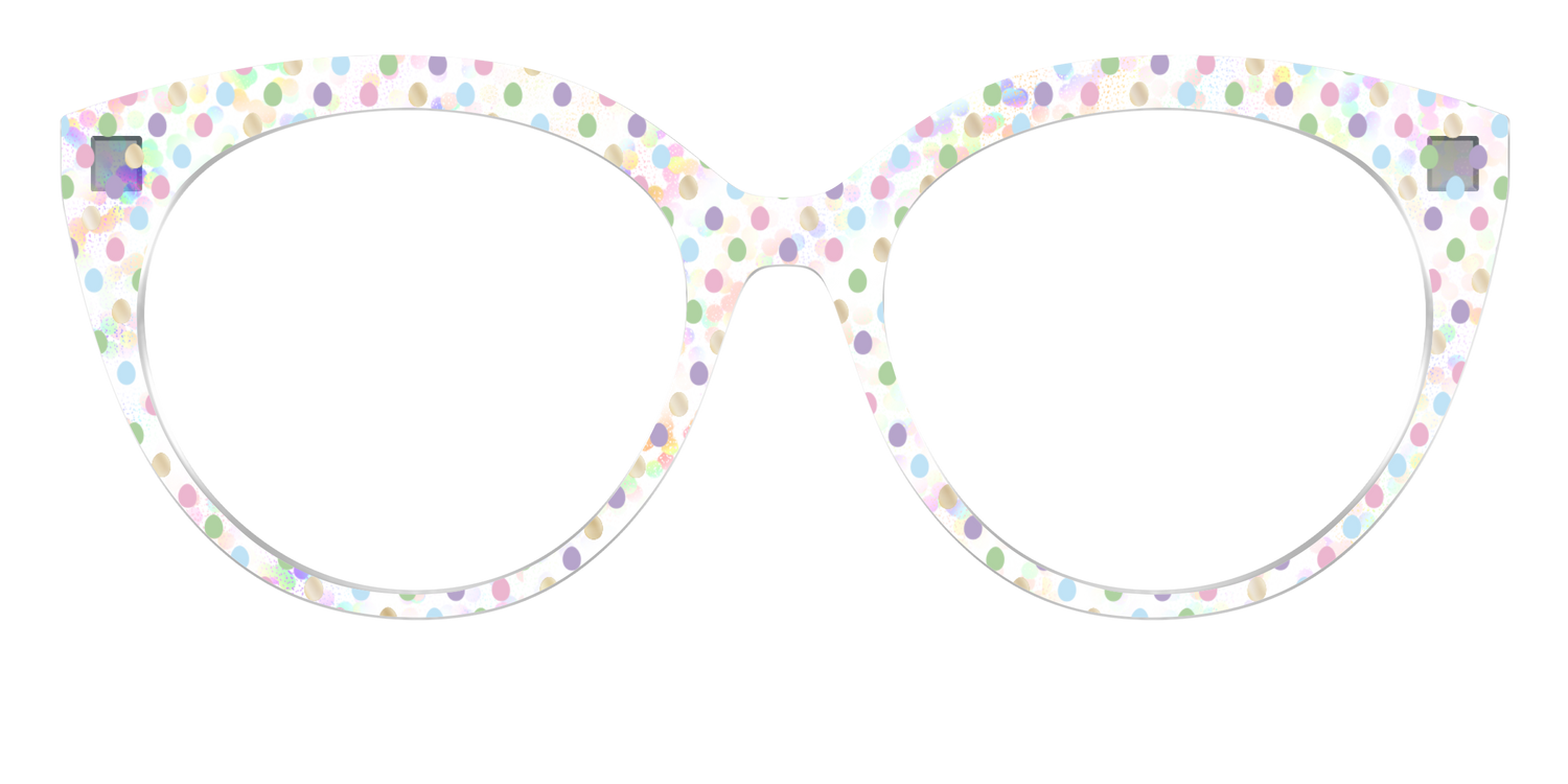 The Egg Polka Dot with Gold Foil Crystal - Front Top Image - Pair Eyewear