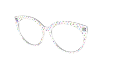 The Egg Polka Dot with Gold Foil Crystal - Angle Top Thumbnail - Pair Eyewear