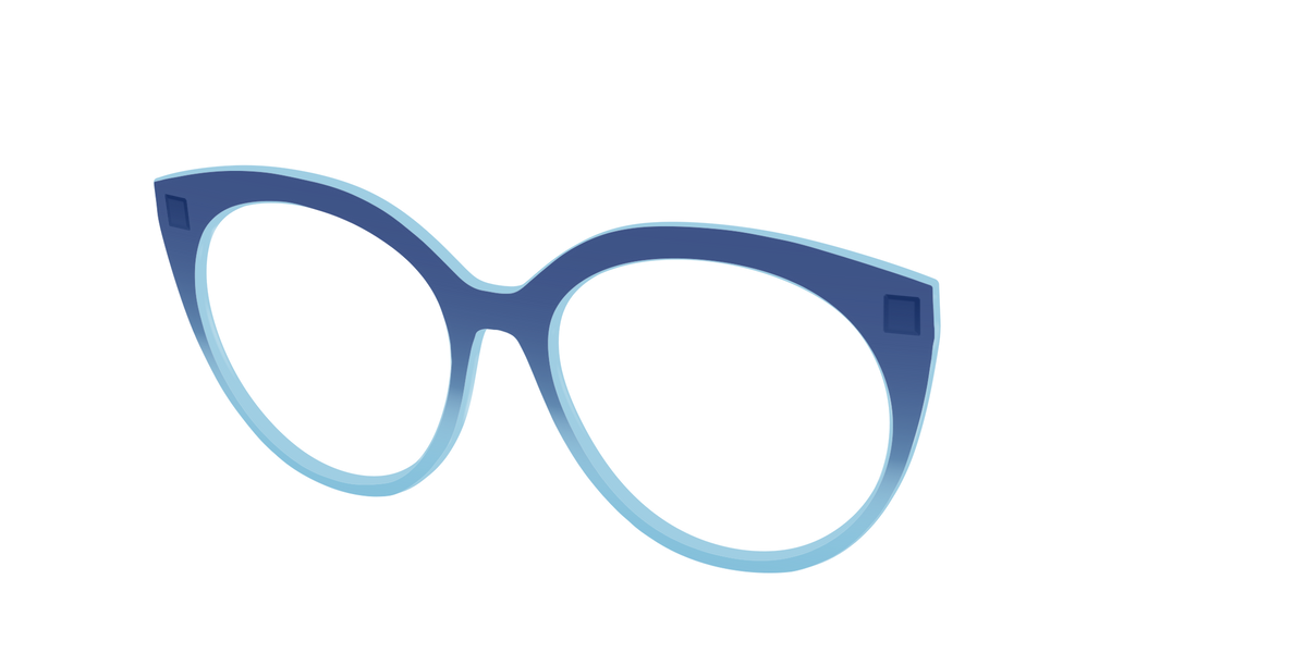 The Indigo to Sky Blue Gradient Crystal - Angle Top Image - Pair Eyewear