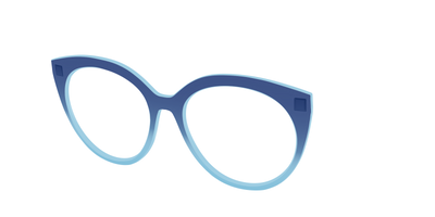 The Indigo to Sky Blue Gradient Crystal - Angle Top Thumbnail - Pair Eyewear