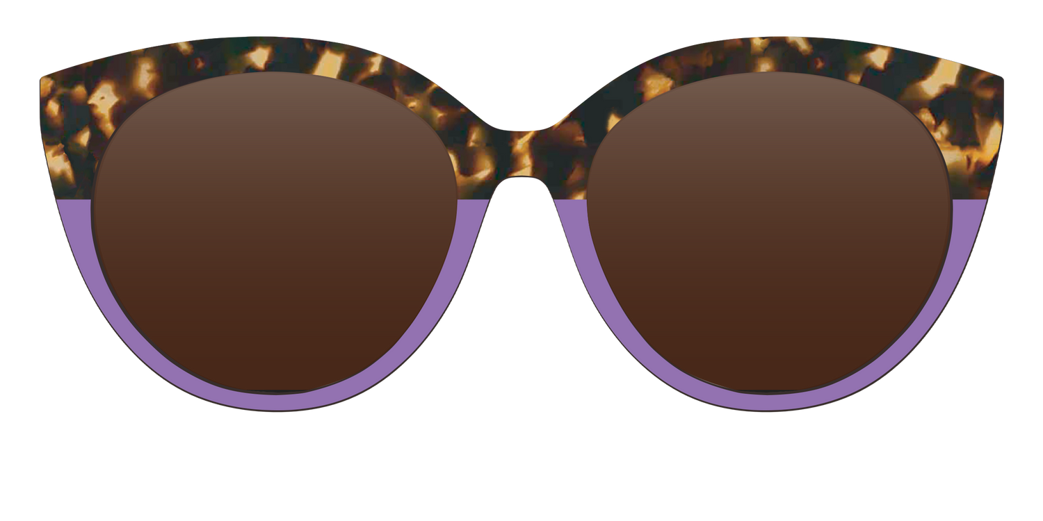 The Polarized Lavender Tortoise Split Sun Top - Front Top Image - Pair Eyewear