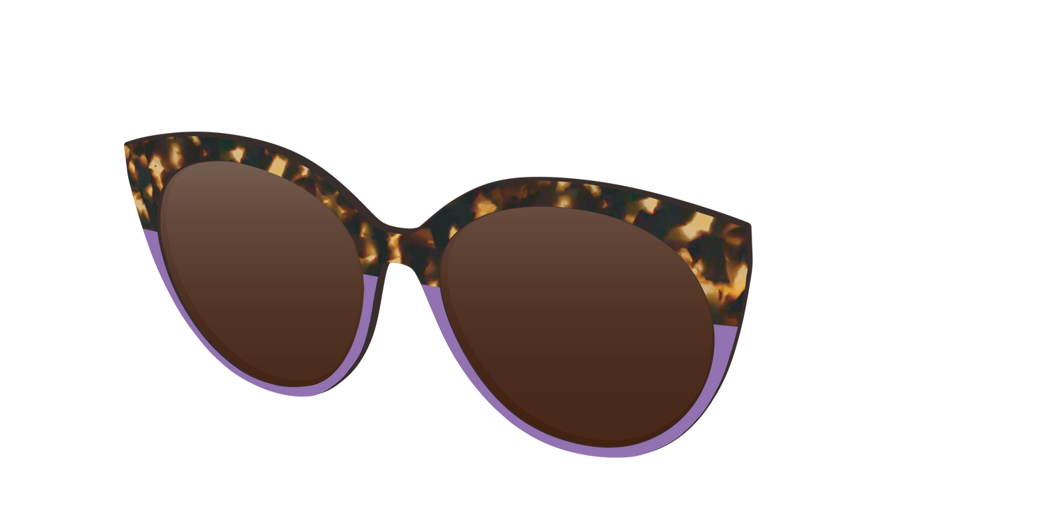 The Polarized Lavender Tortoise Split Sun Top - Angle Top Image - Pair Eyewear