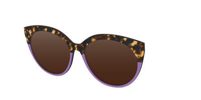 The Polarized Lavender Tortoise Split Sun Top - Angle Top Thumbnail - Pair Eyewear