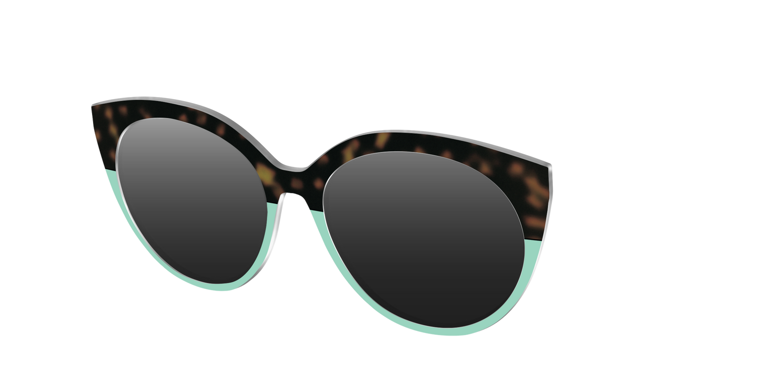 The Polarized Matcha Split Sun Top - Angle Top Image - Pair Eyewear