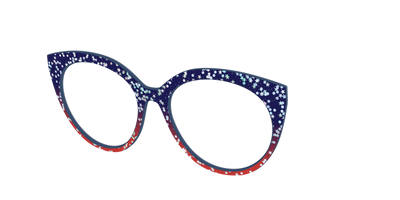 The Navy to Scarlet Gradient with Star Glitter - Angle Top Thumbnail - Pair Eyewear