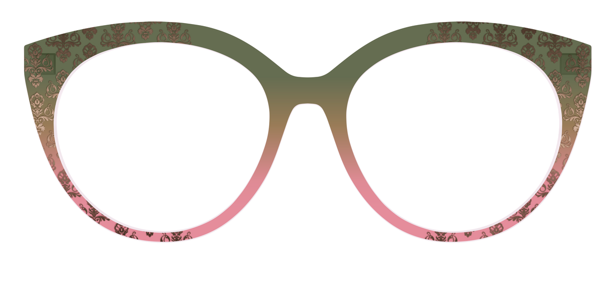 The Olive to Rose Trellis with Champagne Foil - Front Top Image - Pair Eyewear