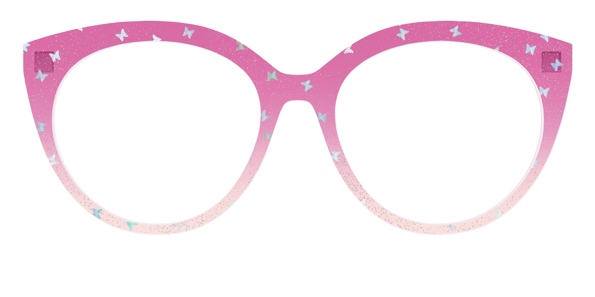 The Pink Butterfly Sparkle Crystal - Front Top Image - Pair Eyewear