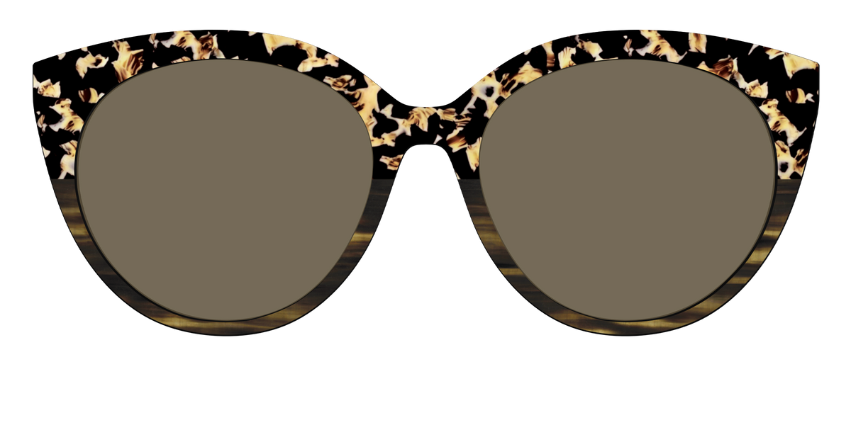 The Polarized Caramel Tortoise Horn Split Sun Top - Front Top Image - Pair Eyewear