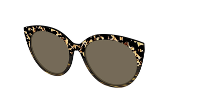 The Polarized Caramel Tortoise Horn Split Sun Top - Angle Top Thumbnail - Pair Eyewear