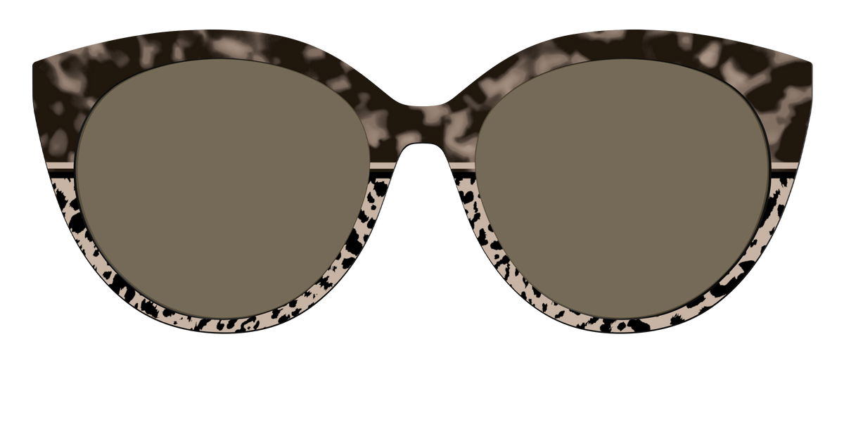 The Polarized Ink Blot Tortoise Split Sun Top - Front Top Image - Pair Eyewear