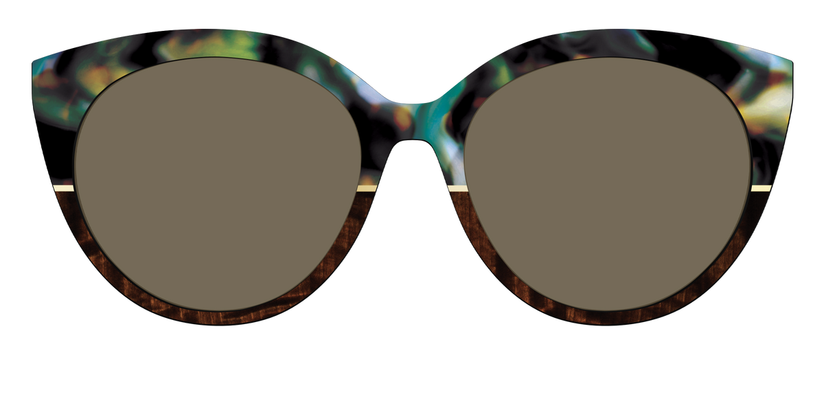 The Polarized Mirage Split with Gold Foil Sun Top - Front Top Image - Pair Eyewear