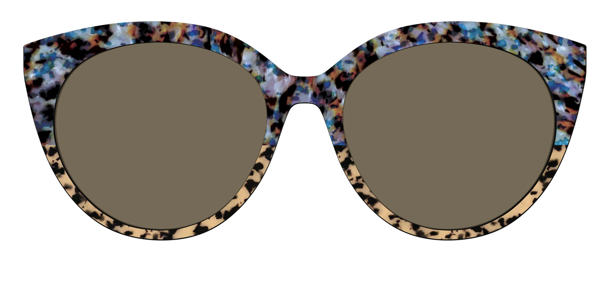 The Polarized Oasis Tortoise Split Sun Top - Front Top Image - Pair Eyewear