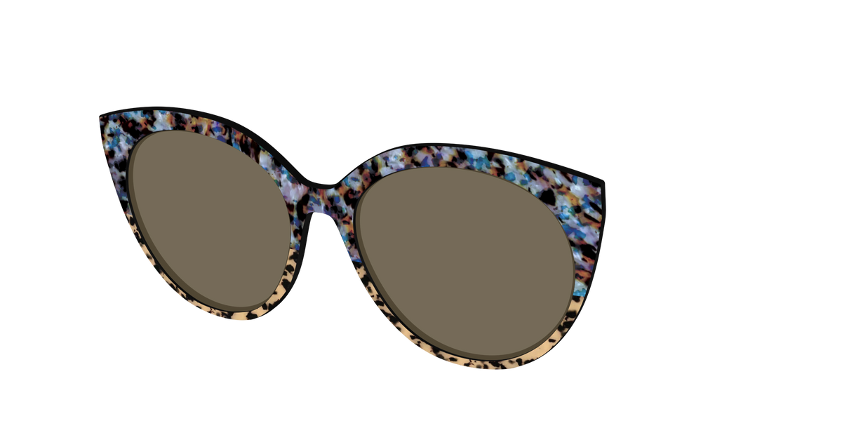 The Polarized Oasis Tortoise Split Sun Top - Angle Top Image - Pair Eyewear