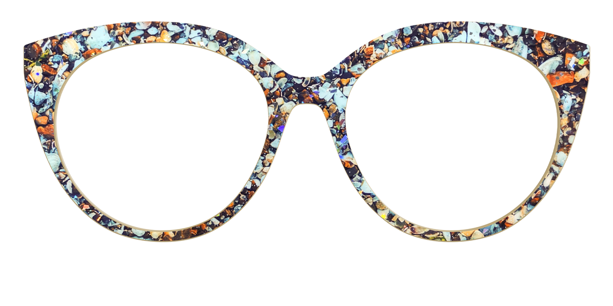 The Seashell Tortoise with Holographic Glitter - Front Top Image - Pair Eyewear