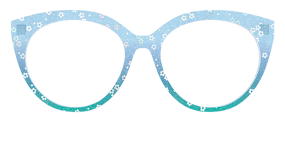 The Sky Blue Crystal with Daisy Glitter - Front Top Thumbnail - Pair Eyewear