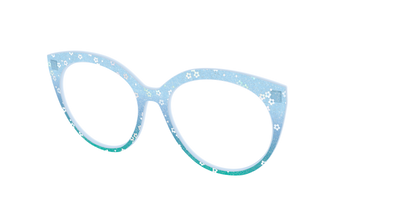 The Sky Blue Crystal with Daisy Glitter - Angle Top Thumbnail - Pair Eyewear