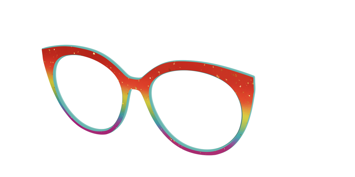 The Spectrum Gradient with Gold Flakes - Angle Top Image - Pair Eyewear