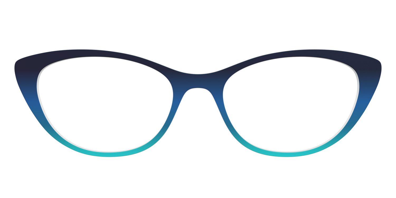 The Royal Blue to Seafoam Gradient - Front Top Image - Pair Eyewear