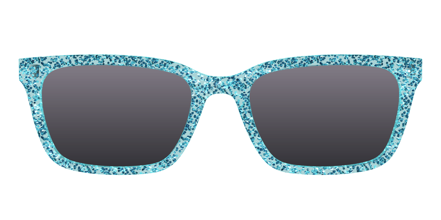 The Polarized Aquamarine Sparkle Sun Top - Front Top Image - Pair Eyewear