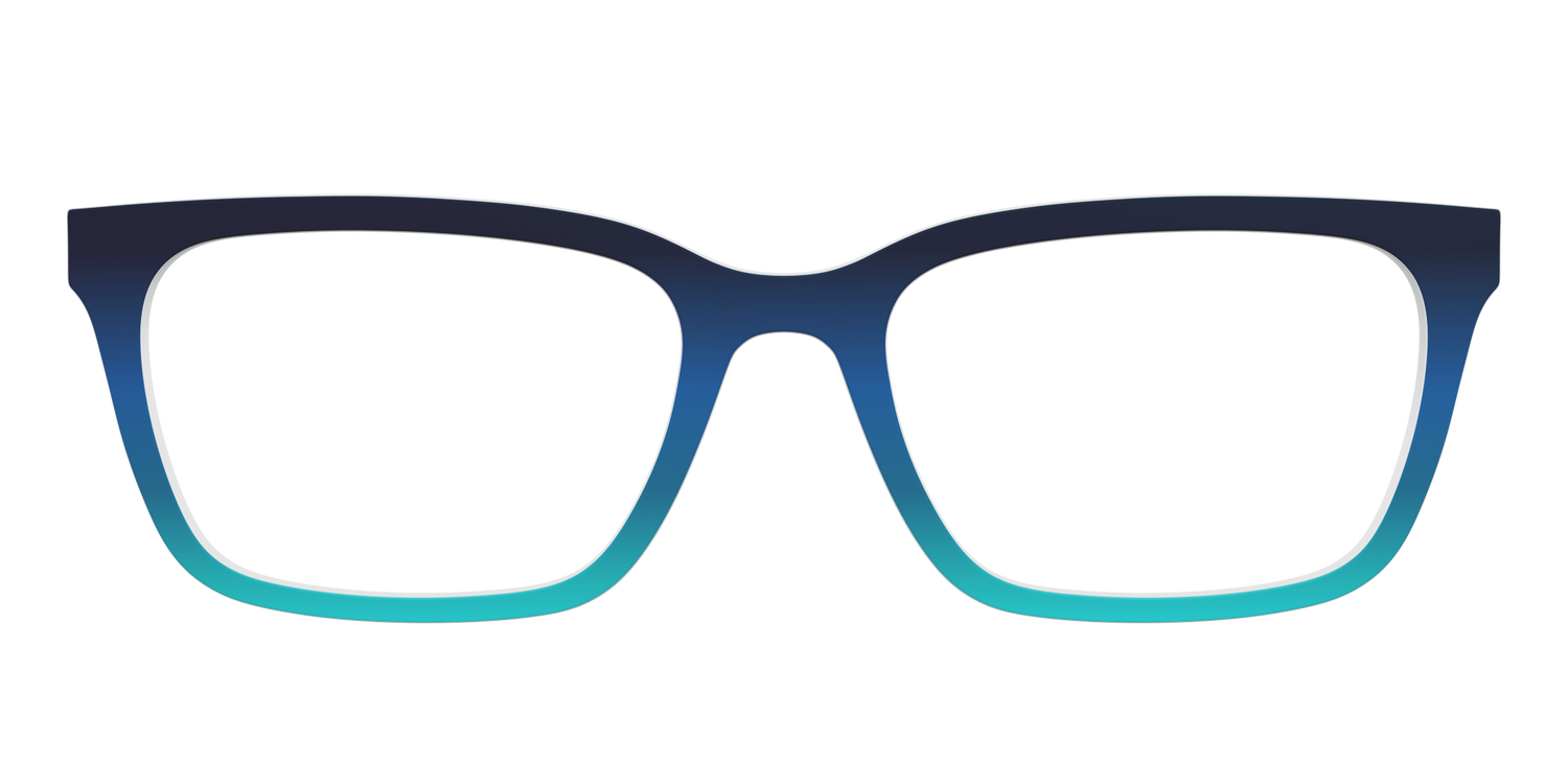 The Royal Blue to Seafoam Gradient - Front Top Image - Pair Eyewear