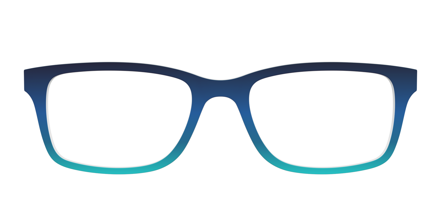 The Royal Blue to Seafoam Gradient - Front Top Image - Pair Eyewear