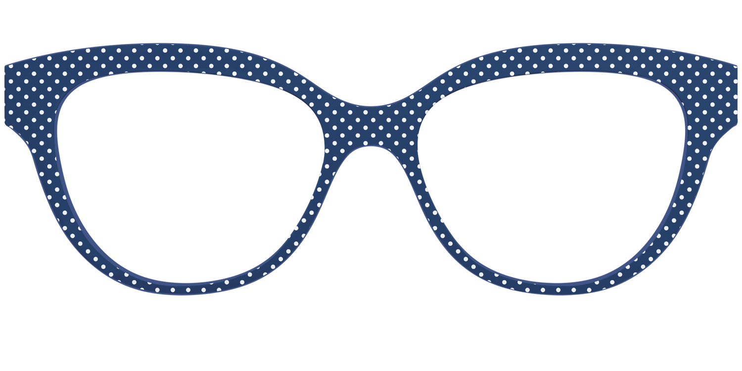 The Navy Pin Dot - Front Top Image - Pair Eyewear