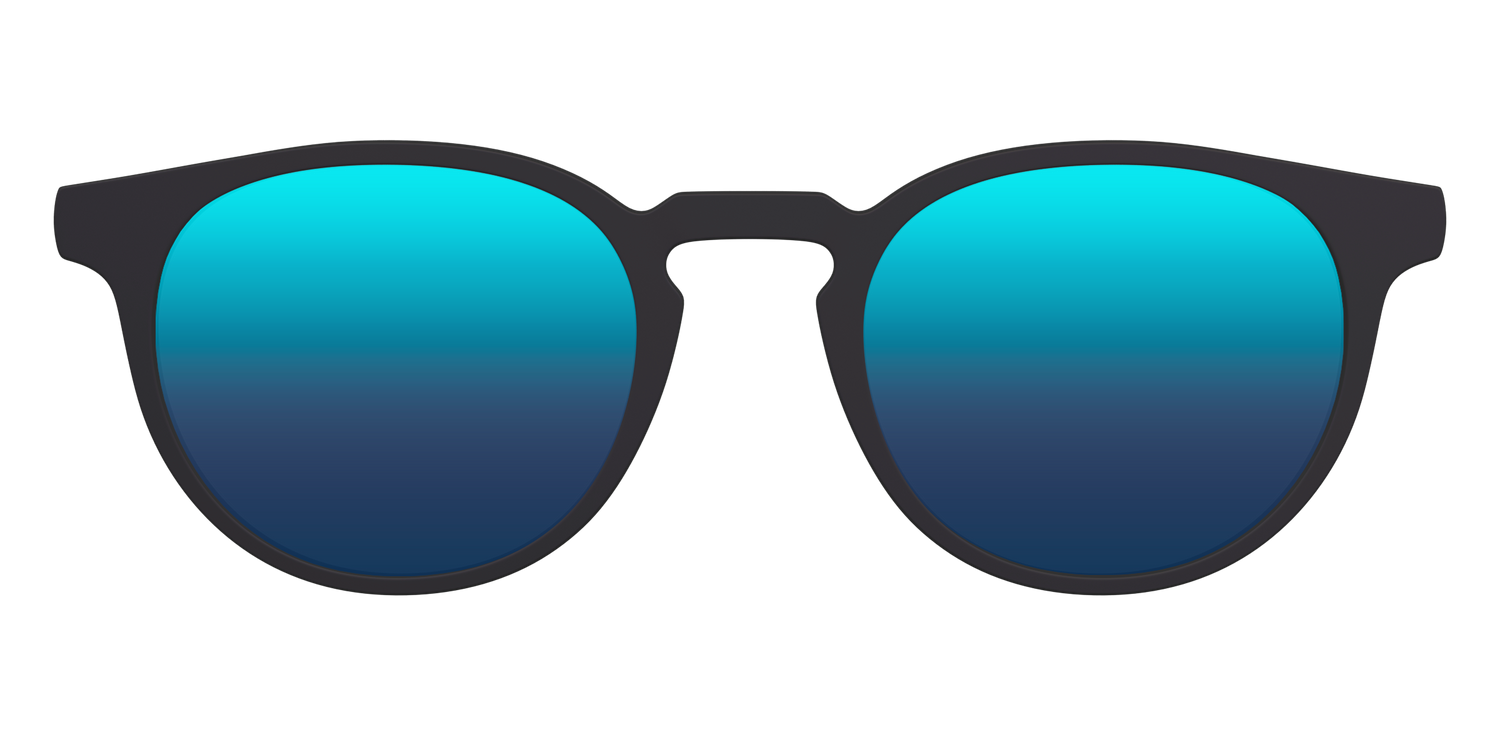 The Polarized Blue Reflective Sun Top - Front Top Image - Pair Eyewear