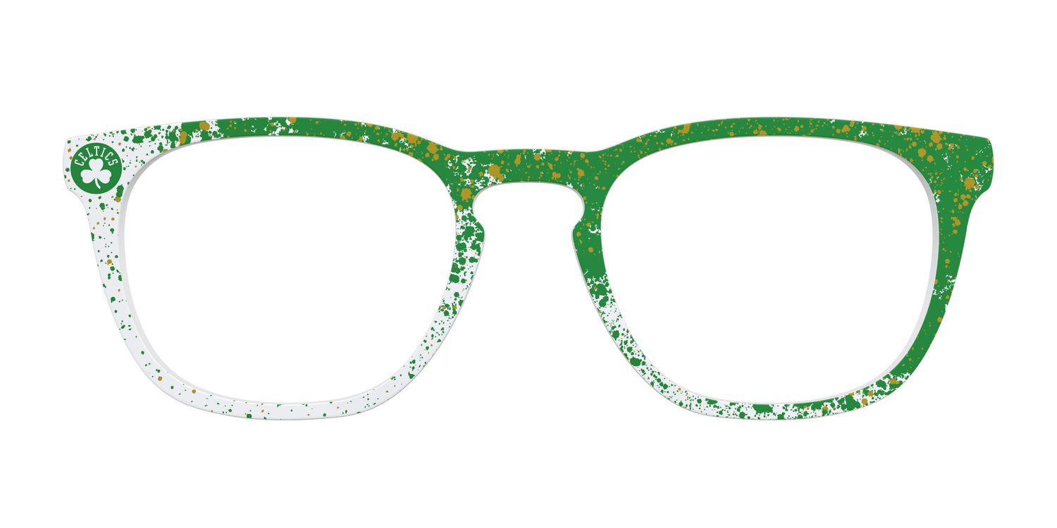 Celtics Splatter - Front Top Image - Pair Eyewear