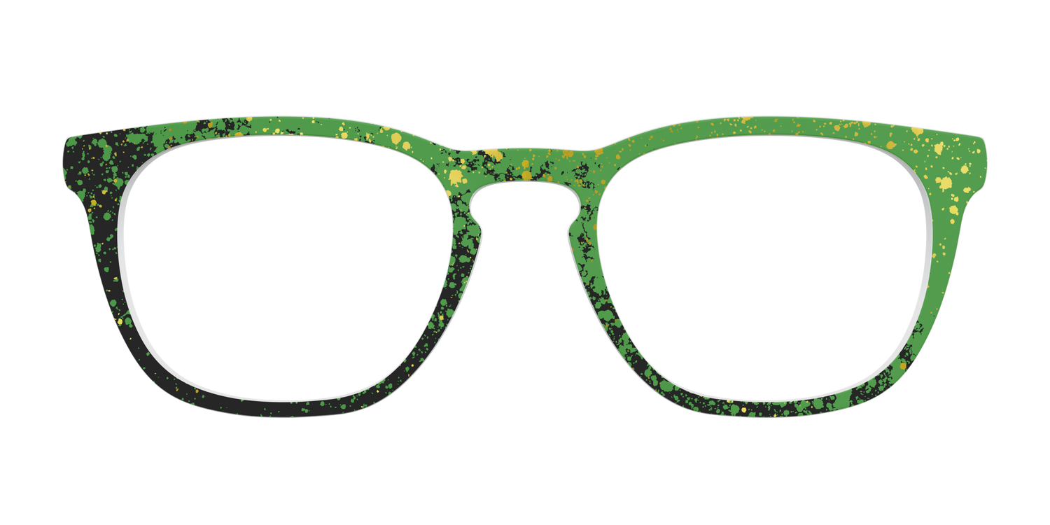 The Green Splatter - Front Top Image - Pair Eyewear